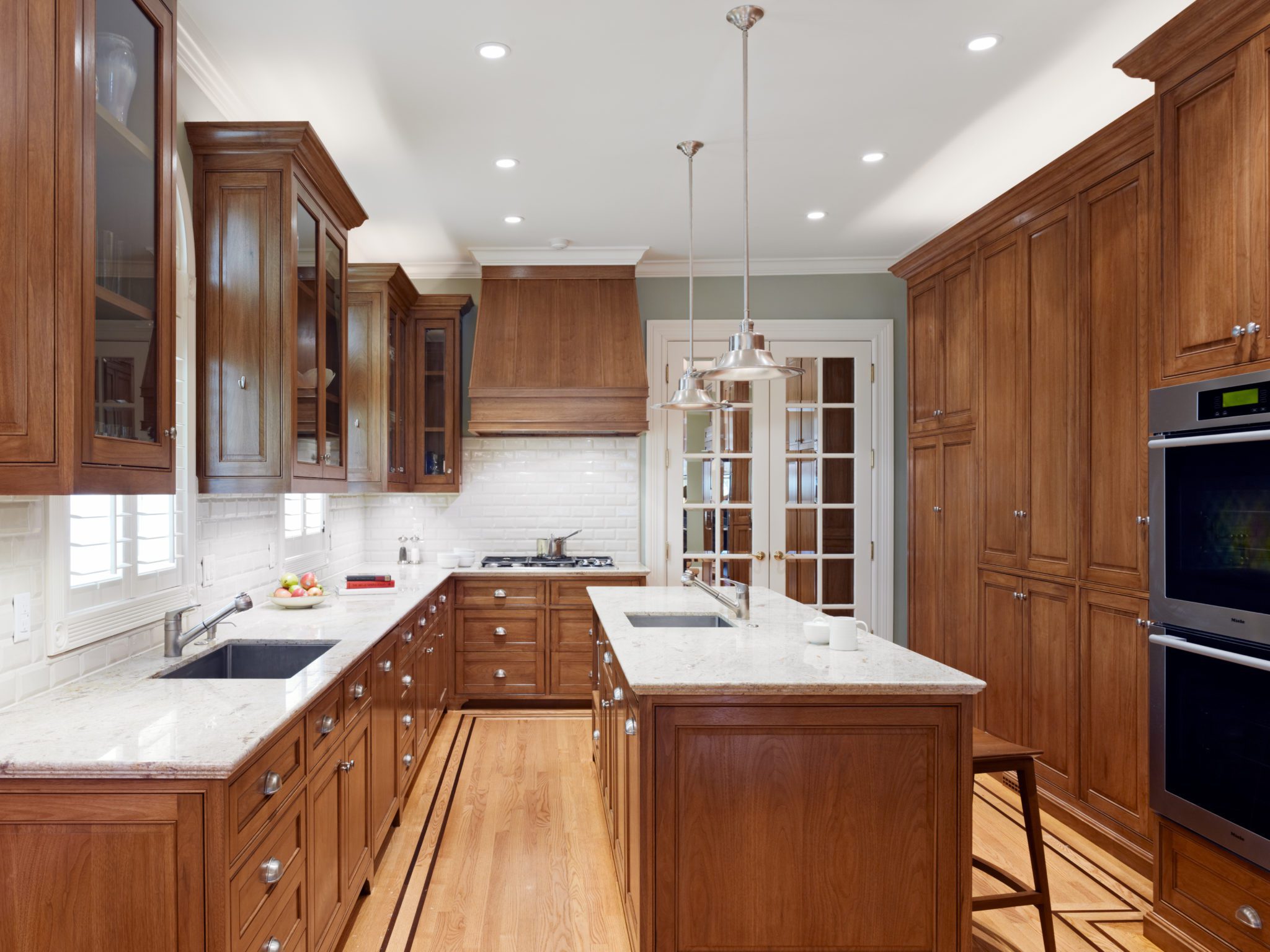 White and Brown Cabinets for Kitchen