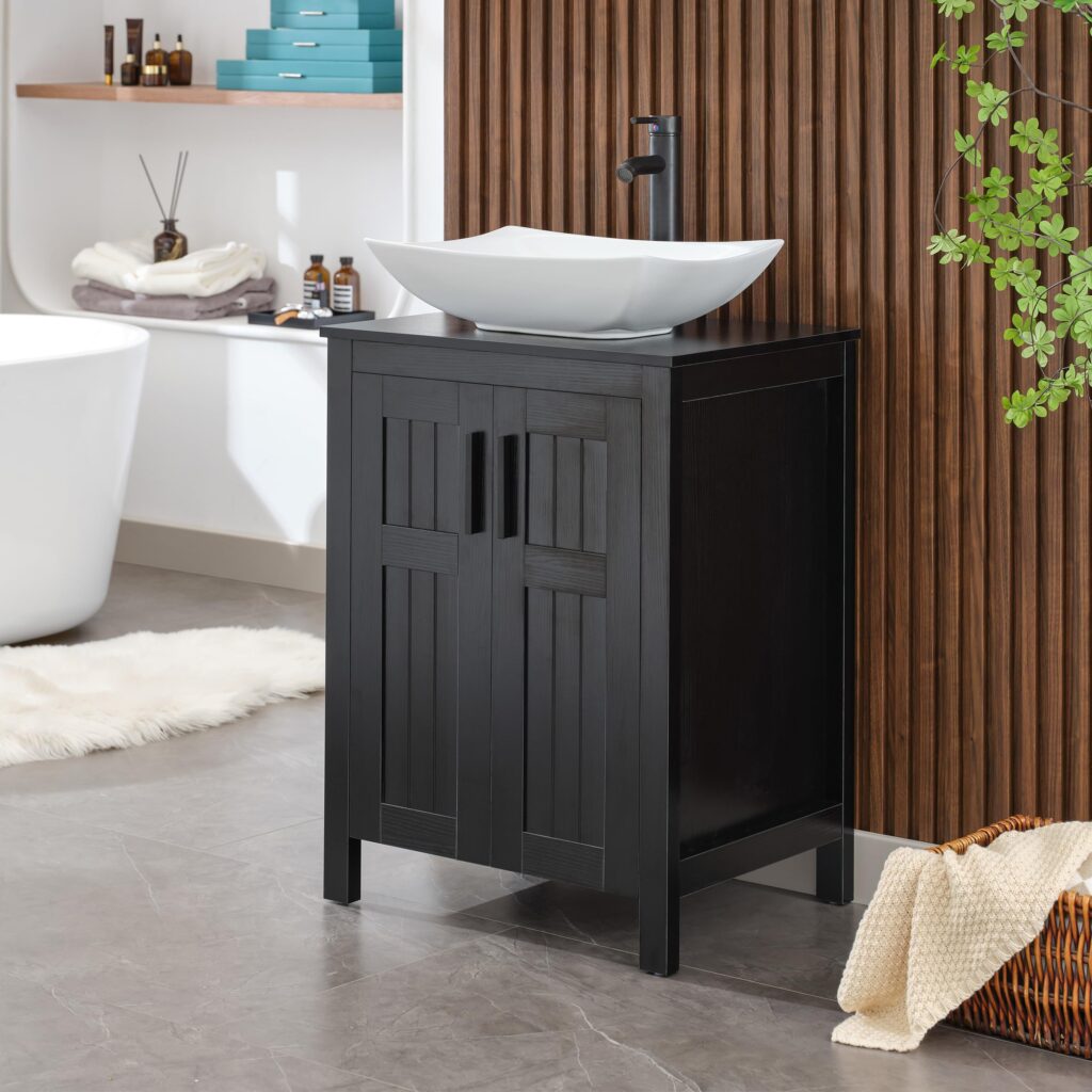 Black Bathroom Vanity with Sink