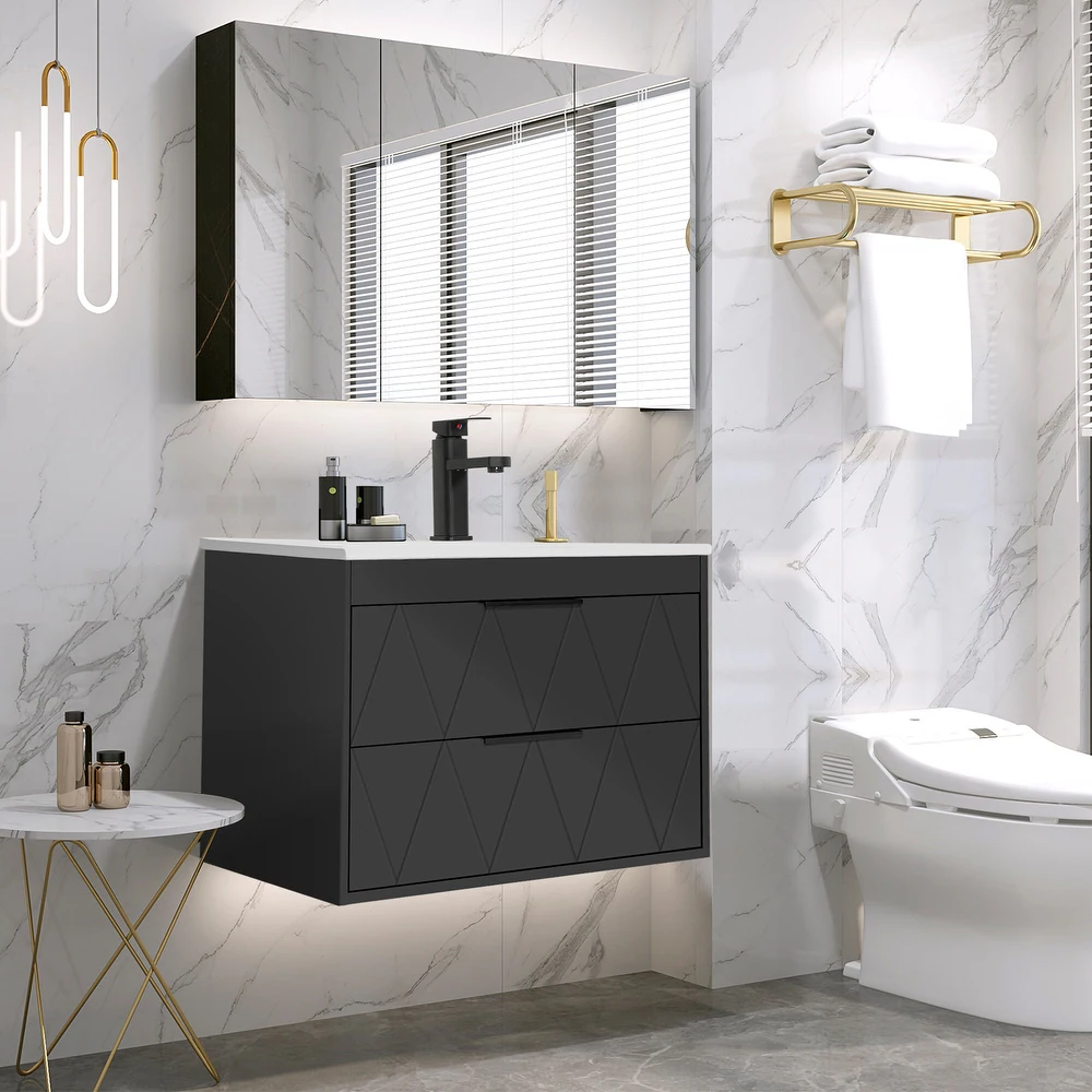 Black Bathroom Vanity with Sink 7